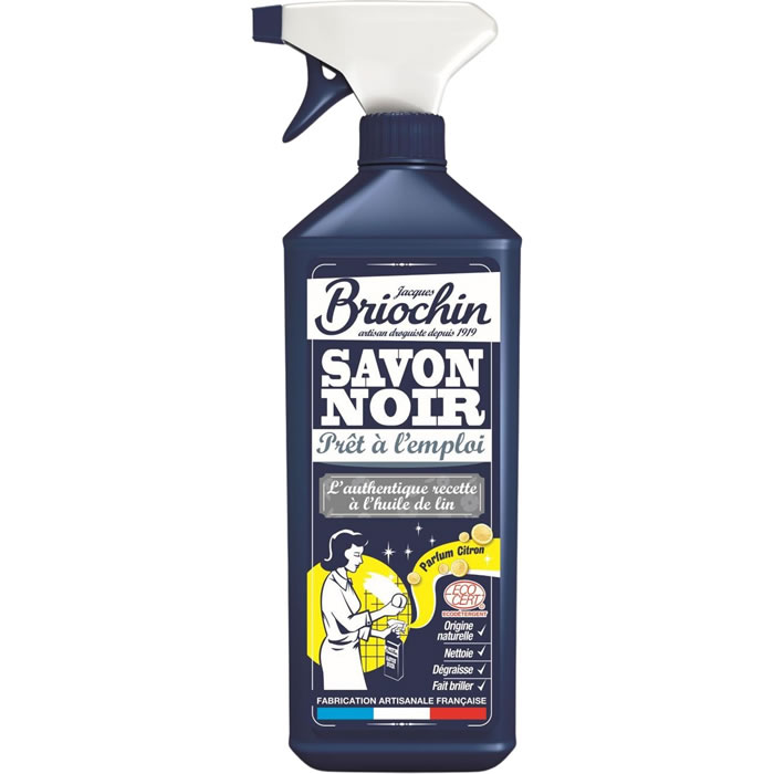 JACQUES BRIOCHIN Nettoyant spray savon noir à l'huile de lin et citron 750 ml