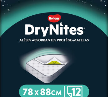 HUGGIES DryNites Alèses absorbantes protège-matelas 78 x 88 cm x12