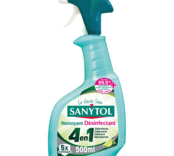 SANYTOL Nettoyant spray désinfectant multi-usages 4en1 500 ml