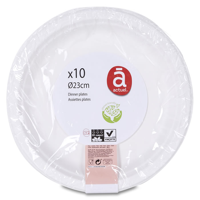 ACTUEL Assiettes compostables 23 cm