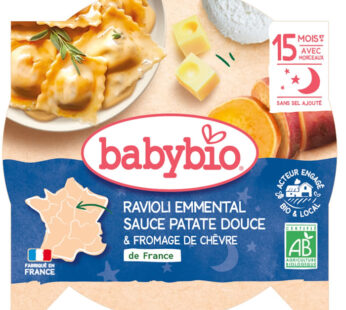 BABYBIO Bonne Nuit – Ravioli emmental, patate douce et chèvre 190 g