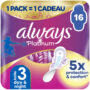ALWAYS Platinum Serviettes hygiéniques avec ailettes long x16