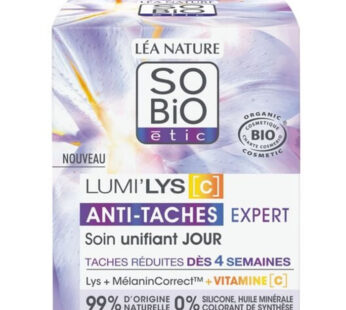 SO BIO ETIC Lumi&rsquo;Lys Soin visage jour anti-tâche bio – 50ml