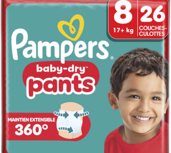 PAMPERS Baby-Dry Pants – Couches-culottes taille 8 (17 kg et +) 26 culottes