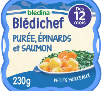 BLEDINA Blédichef – Purée aux épinards et saumon 230 g