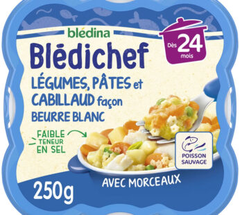 BLEDINA Blédichef – Légumes pâtes et cabillaud 250 g