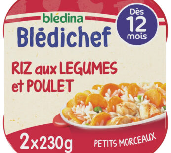 BLEDINA Blédichef – Riz aux légumes et poulet 2 x 230 g