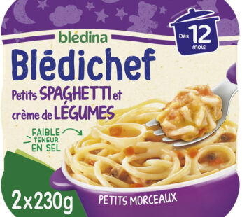 BLEDINA Blédichef – Spaghetti et crème de légumes 2×230 g