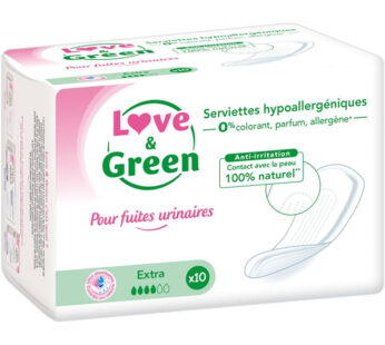LOVE & GREEN Serviettes incontinence Super x10