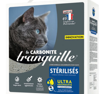 TRANQUILLE La Carbonite Litière minérale agglomérante pour chat stérilisé