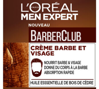 L&rsquo;OREAL Barber Club – Crème à barbe et visage à l&rsquo;huile de bois de cèdre 50 ml