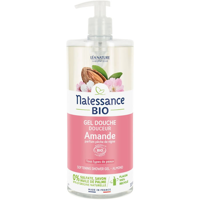 NATESSANCE Gel douche amande pêche 1 L