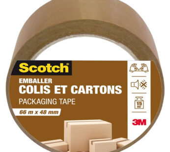 SCOTCH 3M Gros rouleau adhésif d’emballage 66 m marron