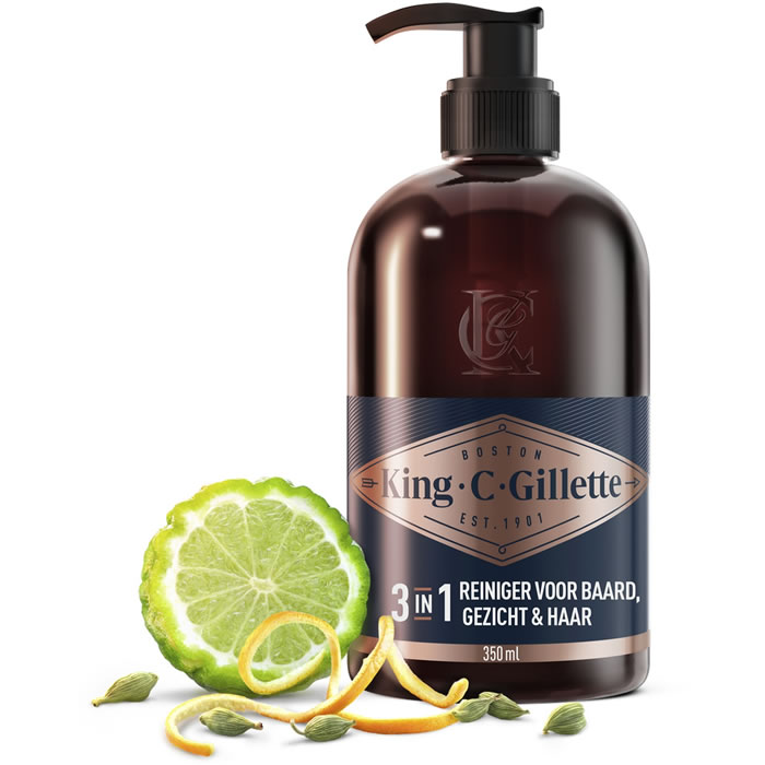 KING.C GILLETTE - Nettoyant barbe et visage 350 ml