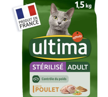 ULTIMA – Croquettes stérilisés au poulet et orge (1,5 kg)