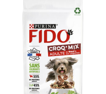 PURINA Fido – Croquettes pour chien adulte au bœuf et légumes (3 kg)