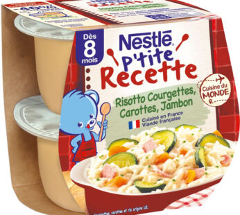 NESTLE P&rsquo;tite Recette – Risotto de courgette, carotte et jambon 2x200g