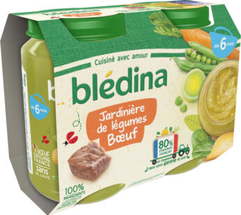 BLEDINA – Jardinières de légumes et bœuf dès 6 mois 2 x 200 g