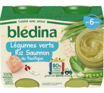 BLEDINA – Légumes verts, riz et saumon dès 6 mois 400 g