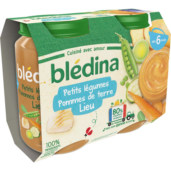 BLEDINA - Petits légumes, pommes de terre et lieu dès 6 mois 2 x 200 g