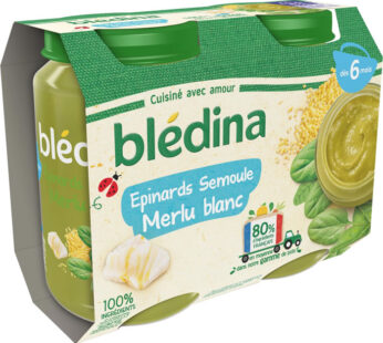 BLEDINA – Epinard, semoule et merlu blanc dès 6 mois 2 x 200 g
