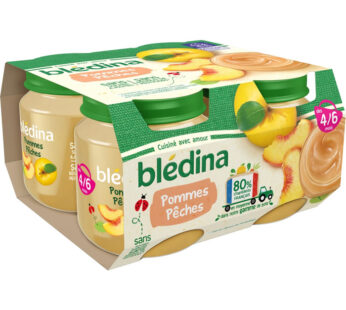 BLEDINA – Pomme et pêche sans sucres ajoutés 4 x 130 g