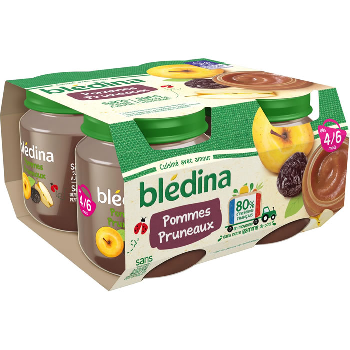 BLEDINA - Pommes et pruneaux 4 x 130 g