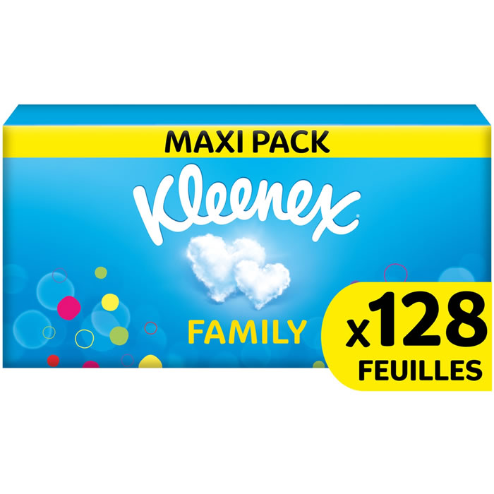 KLEENEX Family Mouchoirs boîte 128 mouchoirs