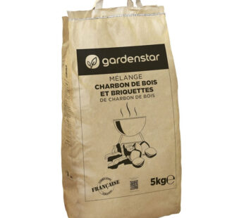GARDENSTAR Mélange de charbon de bois et briquettes (5 kg)