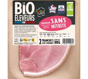 LE BIO DES ELEVEURS Jambon avec couenne sans nitrite bio