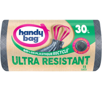 HANDY BAG Ultra Résistant Sacs poubelle à liens coulissants 30L