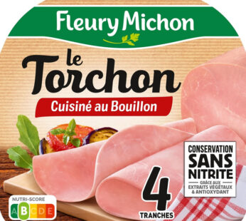 FLEURY MICHON Le Torchon – Jambon cuisiné au bouillon sans nitrite (140 g)