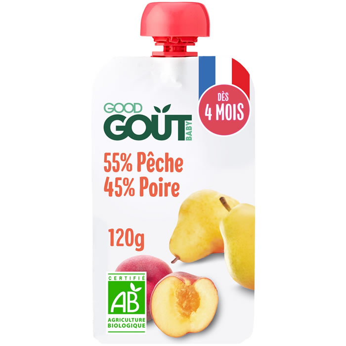 GOOD GOUT - Dessert poire et pêche 120 g
