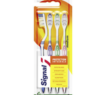 SIGNAL Protection Intégrale – Brosse à dents médium lot de 4