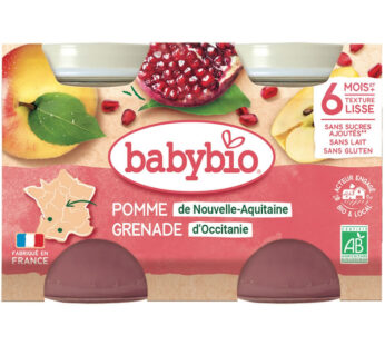 BABYBIO – Pomme et grenade 2 x 130 g