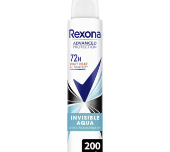 REXONA Invisible Aqua – Déodorant spray anti-transpirant 72h 200 ml
