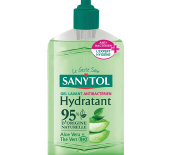 SANYTOL – Gel lavant mains anti-bactérien à l&rsquo;aloe vera et thé vert 250 ml