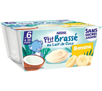 NESTLE P&rsquo;tit Brassé – Banane et lait de coco 4 x 90 g