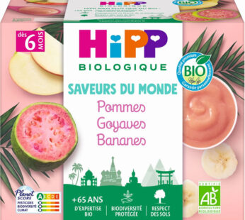 HIPP Saveurs du Monde – Pommes, goyaves et bananes 4 x 100 g
