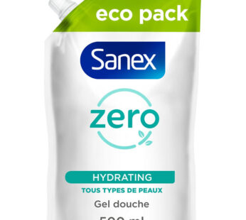 SANEX Zéro % – Recharge gel douche hydratant 500 ml