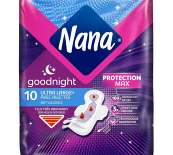 NANA Good Night Serviettes hygiéniques avec ailettes ultra large x10