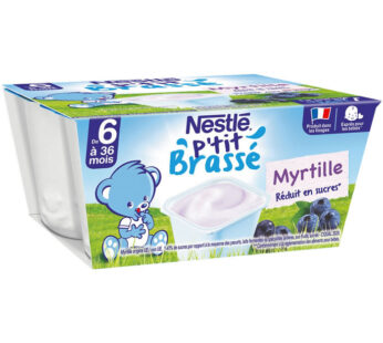 NESTLE P&rsquo;tit Brassé – Dessert à la myrtille 4 x 100 g
