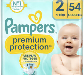PAMPERS – Premium Protection Taille 2 (4-8 kg) 54 couches