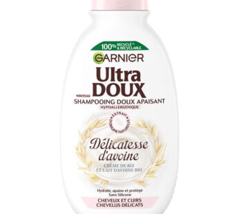 GARNIER Ultra Doux – Shampoing à la crème de riz et lait d’avoine 300 ml