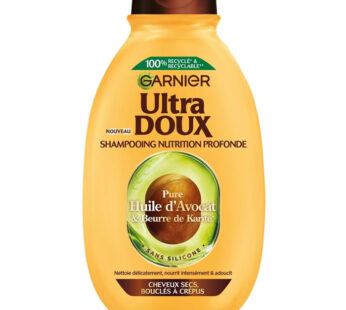 GARNIER Ultra Doux – Shampoing à l&rsquo;huile d&rsquo;avocat et karité 300 ml