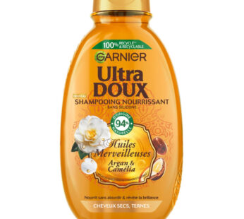 GARNIER Ultra Doux – Shampoing à l&rsquo;argan et camélia 300 ml