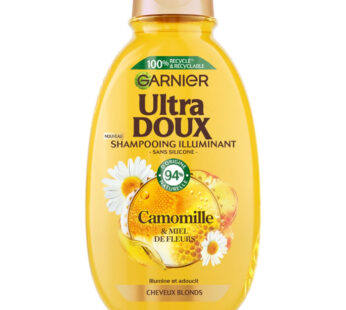 GARNIER Ultra Doux – Shampoing à la camomille et miel de fleurs colorés blonds 300 ml