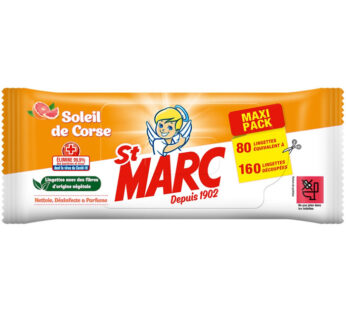 ST MARC Lingettes nettoyantes désinfectantes Soleil de Corse x80