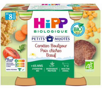 HiPP Petits Mijotés – Carottes, boulgour, pois chiches et bœuf 380 g