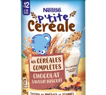 NESTLE – P&rsquo;tite Céréale chocolat au lait biscuité dès 12 mois 415 g